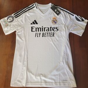 Authentic Adidas Men's Real Madrid White and Black Soccer Jersey